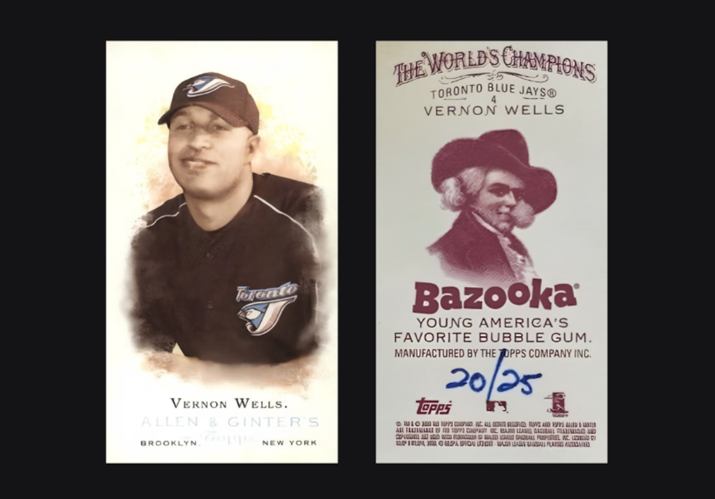 a photo of Vernon Wells Bazooka Back Mini numbered to 25